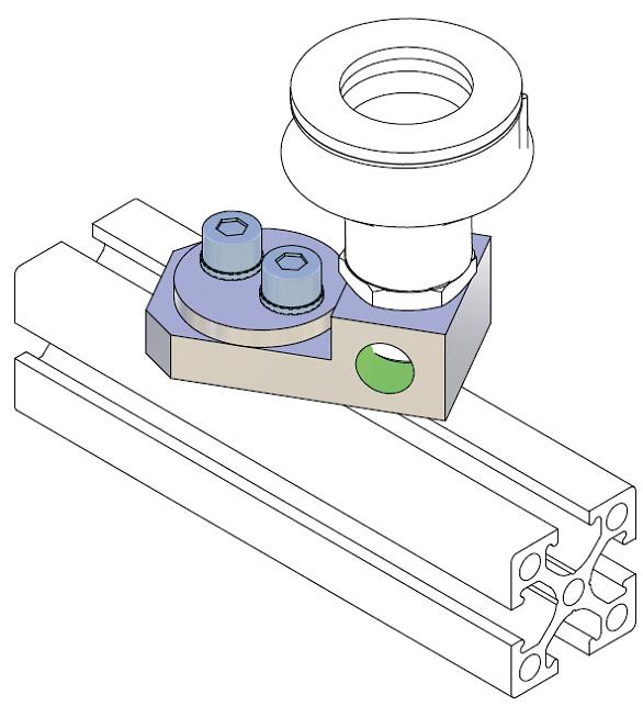 Vacuum Cup Mounting Bracket - Adjustable 