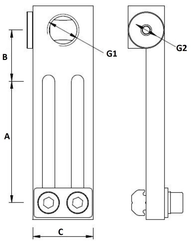 Vacuum Cup Mounting Bracket - Long